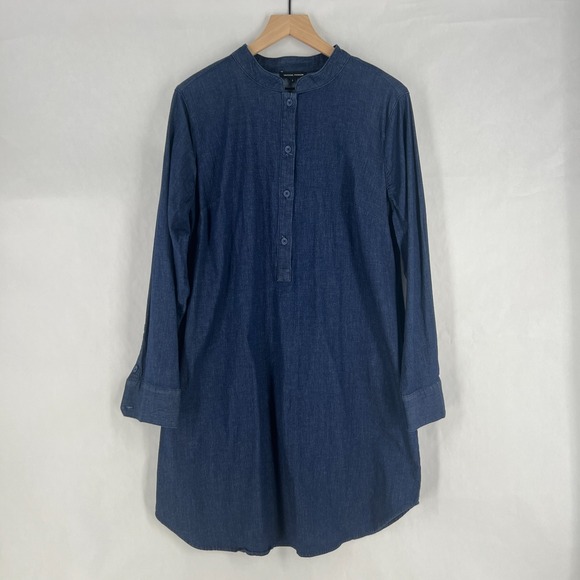 Universal Dresses & Skirts - Universal Standard Hannah Shirt Dress Womens 14/16 Blue Cotton‎ Stretch Casual